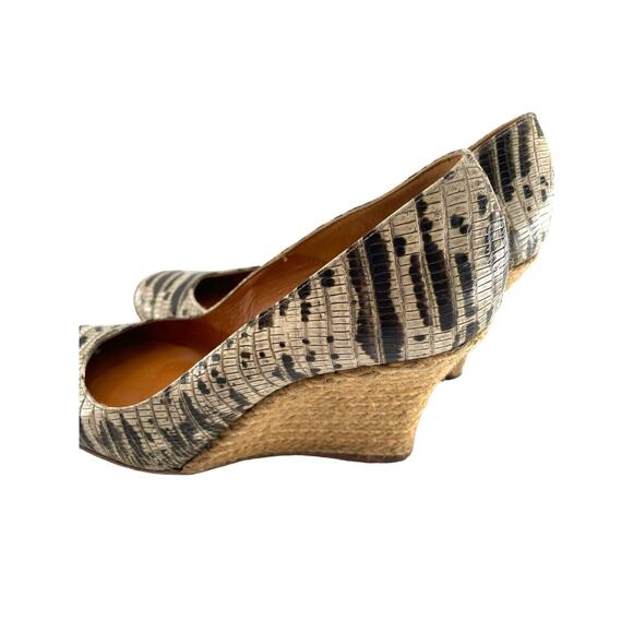 LANVIN Women's Shoes Snake Print Leather Ballerina Espadrille Wedge Heels EU 39 - Picture 14 of 16